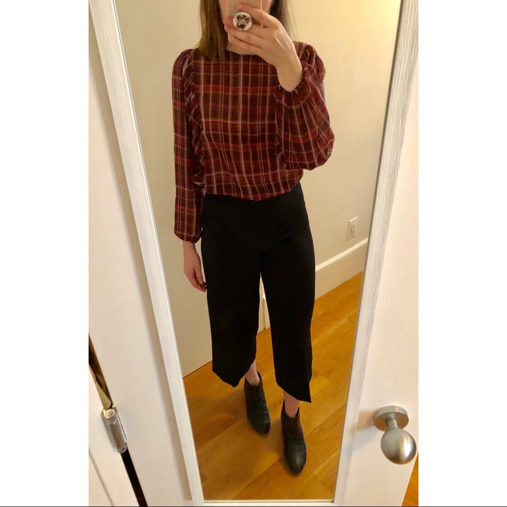 H&M size 8 black cropped wide leg pants